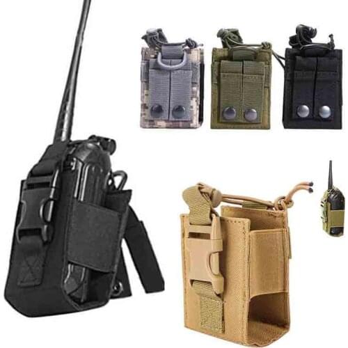 Tactical Hunting Molle Radio Pouch Walkie Talkie Holder Bag Waist Pack Portable Nylon Interphone Holster Magazine Pouch Pocket