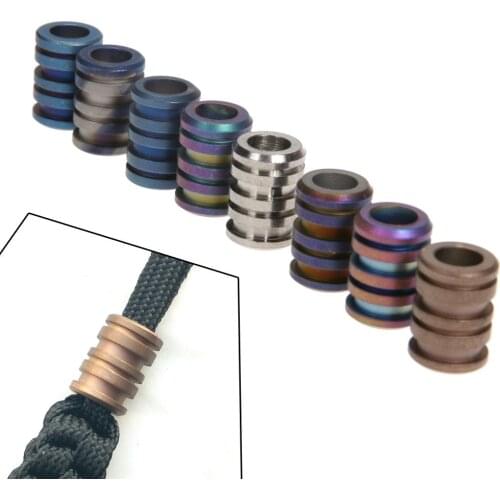 Titanium Knife Bead Knife Lanyard Rope Fall Pendant Outdoor Parachute Cord Gadget EDC Multi Tool Hiking Picnic(Random Color)