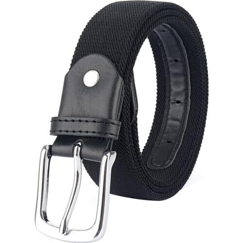Weaving Unisex Belt Imitation Leather and Canvas Pin Buckle Men Belts Sports Casual Jeans Women Belts Quality Nylon Belts