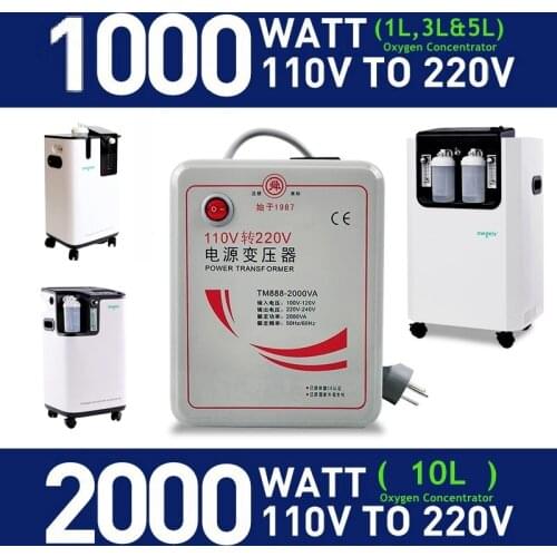 Owgels Power Transformer Voltage Converter Voltage Changer AC220v-240V to AC100-120V 50-60HZ Step Down 500W/1000W for Oxygenset