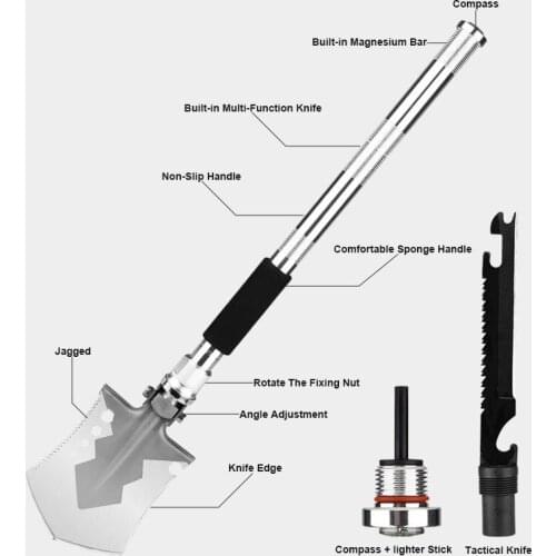 Outdoor Supplies Multifunctional Engineer Small Shovel Portable Folding Mountaineering Camping Vehicle Equipment