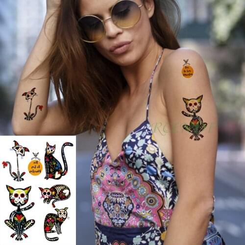 Waterproof Temporary Tattoo Sticker Cat Dog skull head fake tatto flash tatoo tatouage temporaire hand foot for women girl men