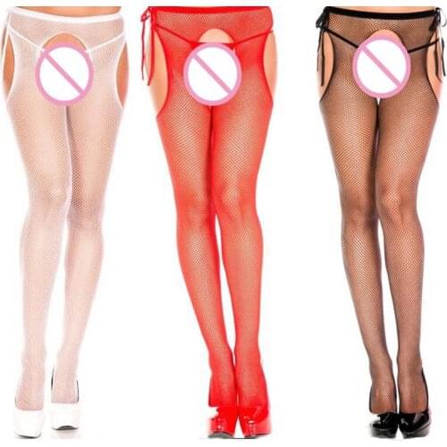 Sexy Womens Diamond Fishnet Mesh Suspender Pantyhose Stockings Hollow Out Side Tights Small Net Set Babydoll Lingerie