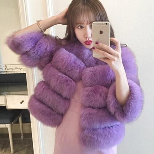 Furry Womens Fox Faux Fur Coat 2020 Fashion Long Sleeve Tops Winter Cropped Jackets Elegante Plus Size Clothes Jaquetas Feminina