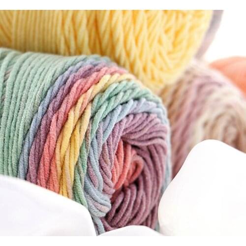 1 Pcs 5 Ply 100g DIY Rainbow Color Hand-woven Crochet Knitting Yarn Skeins Dropship Sewing Threads DIY Apparel Sewing & Fabric