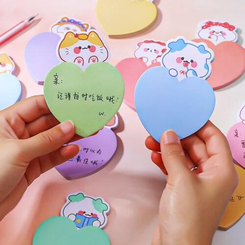 1 Pcs Cartoon Animal Sticky Adhesive Notes Memo Notes Colorful Cute Sticky Pad Self-Stick Page Markers for Office School Home