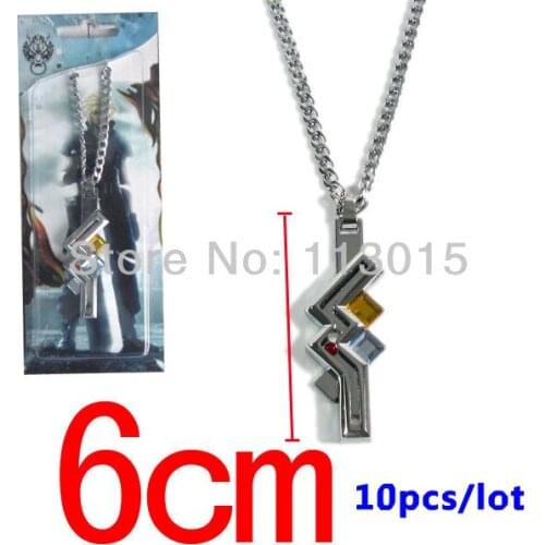 10 PCS / LOT Lightning Returns Final Fantasy Necklace Keychain XIII FF13 Lightning Alloy Keychains Pendants