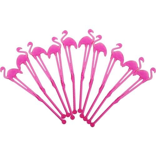 10pcs Novelty Hawaii Flamingo Cocktail Stirrers Summer Party Luau