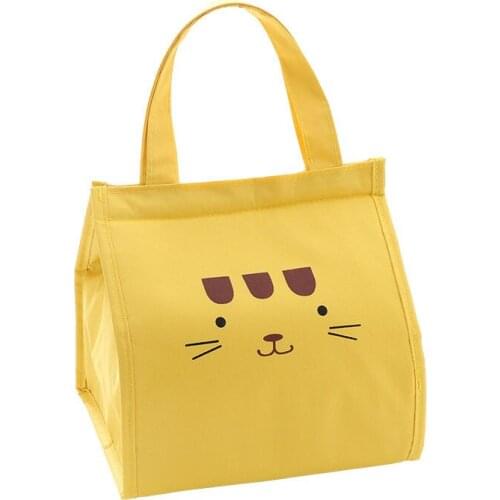 12PCS / LOT Cute Cartoon Lunch Box Bag Insulated Bag Pasted Bento handbag Student Lunch Bags Picnic Ice Pack Wholesale