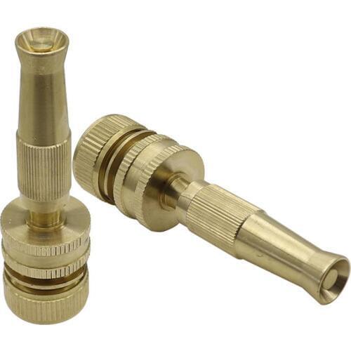 3/4" Female Thread Adjustable High Pressure Brass Water Gun With 3/4" Male Thread to DN16 Pipe Interface Connector Watering Tool