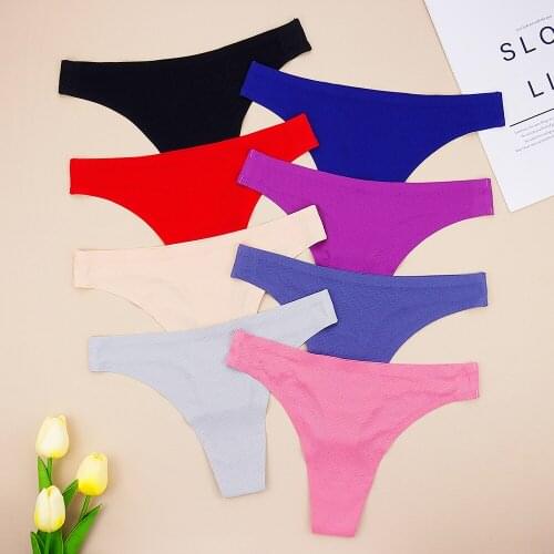 3 Pcs Lot Sexy G String Thongs Underwear Women Lingerie Femme Briefs Underpants Wholesale Solid Color Breathable Panties