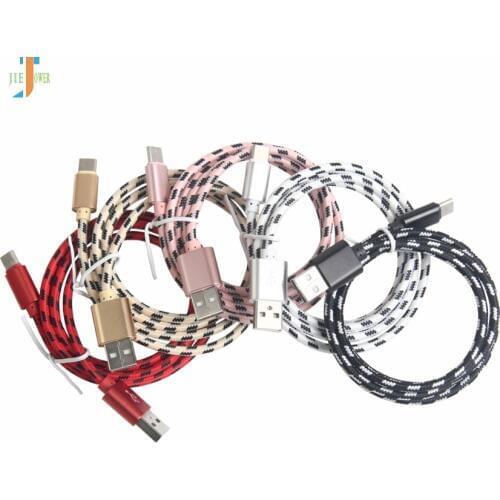 300pcs/lot Micro USB Cable Nylon Lattice Braided Fast Charging Data Cable for Iphone MAX 8 7 Samsung S7 Huawei LG Mobile Phone