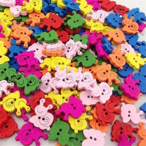 50 pcs Mix Wood Buttons Sewing appliques Kids DIY Sewing Craft WB163