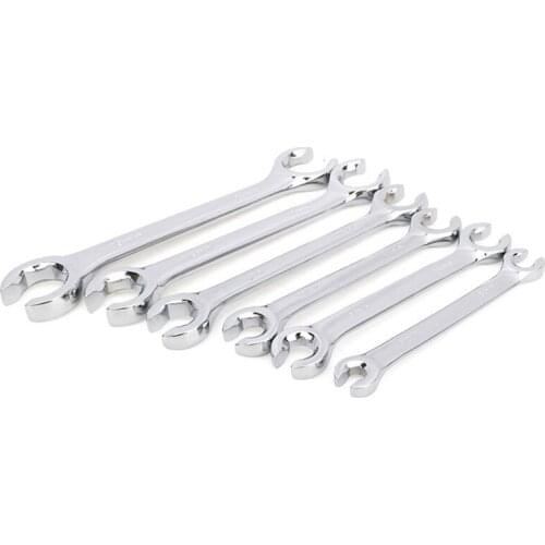 6PC6-21mm Oil Pipe Flare Nut Wrench Spanner Set of Keys Multitools Full Polish High Torque Hand Tool Brake Wrench For Car Repair