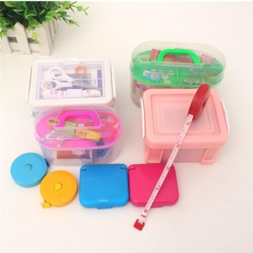Sewing Kit Box Accessories Needlework Thread Scissors Stitch Ruler Material Tools Supplies Handmade Household Necessities Zx01
