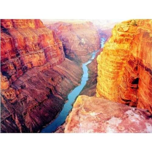 Diy Full Diamond Painting Canyon Scenery Diamond Dots Mosaic Embroidery Picture Crystal Rhinestone Sticker Decal Wall Art Craft