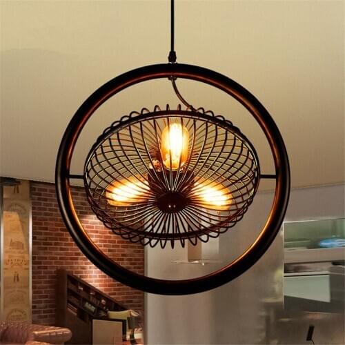 Loft Vintage Industrial Chandelier Fan Iron Edison Ceiling Lamp For Bar Cafe Bedroom Dining Room Restaurant Store hanging lamp