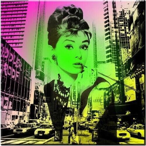 Audley Hepburn 5D DIY Diamond Painting Cross Stitch Full Drill Resin Round Diamond Embroidery Diamond Mosaic Home Decor AS914