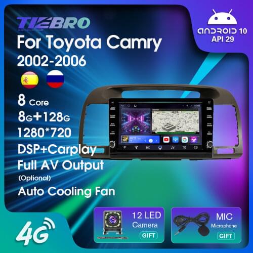 TIEBRO 2Din Android 9.0 Car Radio For Toyota Camry 5 XV 30 2001-2006 Car Multimedia Video Player Navigation GPS 2din Dvd Player