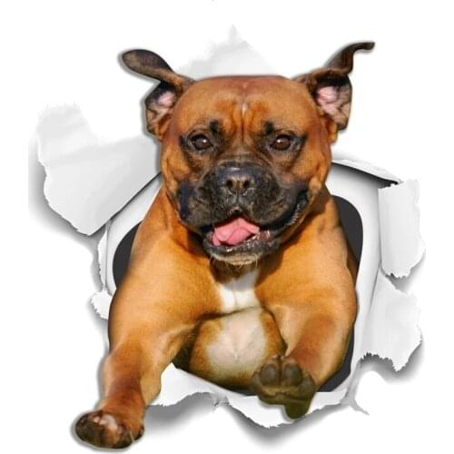 B0589# 13CM 17CM Self-Adhesive Decal Staffordshire Bull Terrier Dog Car Sticker Waterproof Auto Decors on Bumper Rear Window