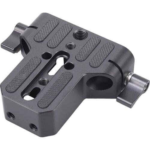 Camera Base Plate with Dual 15mm Rod Rail Clamp 1/4" 3/8" Cheese Mount for Sony Fs7/Sony A7 Series 1674/Canon/Panasonic GH5