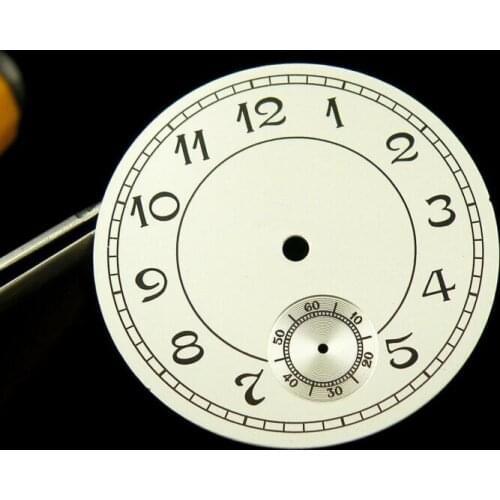 Watch Parts watch dial 38.9mm white sterile dial fit Unitas ETA 6498 ST movement