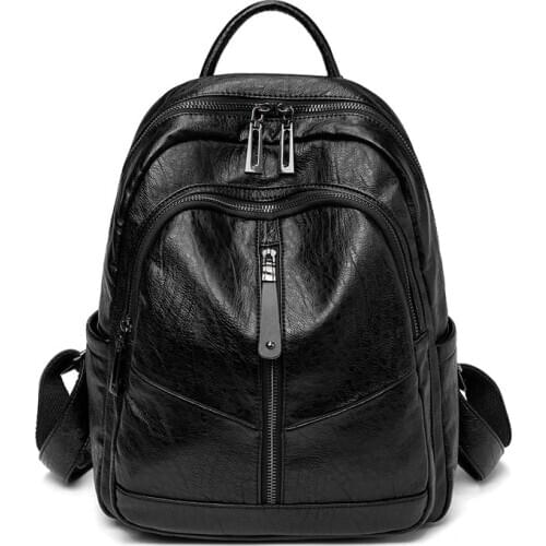Travel Backpack Women Backpack Leisure Student Schoolbag Soft Leather Women Shoulder Bag Satchel Mochila Feminina Pack C1659