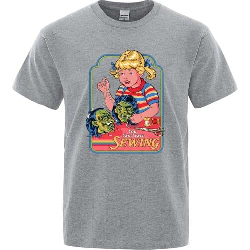 You Can Learn Sewin Anime Printing T-Shirt Male Fashion Oversize T-Shirt Casual Crewneck Tops Summer Brand Loose Men T Shirt New