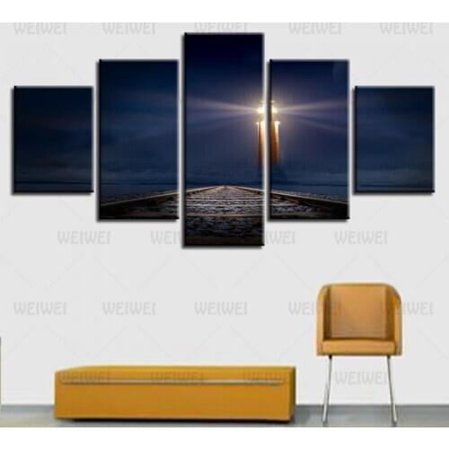 Canvas Painting Train Tracks and Gates Next To it Home Wall Decoration Poster Use In Bedroom and Living Room Wall Art Frameless