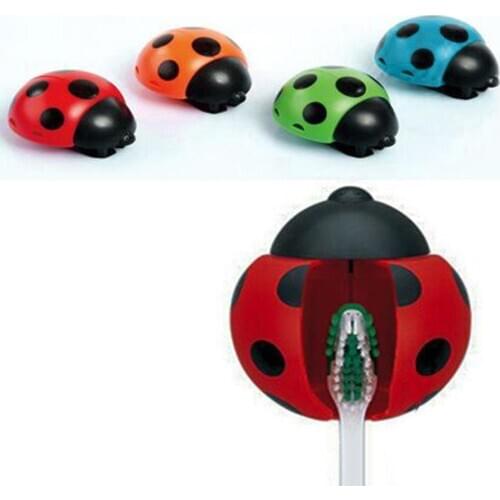 Lovely Ladybug Home Bathroom Suction Cup Wall Mounted Toothbrush Holder Rack Toothbrush Holder Rack Toothbrush Holder Rack Tooth