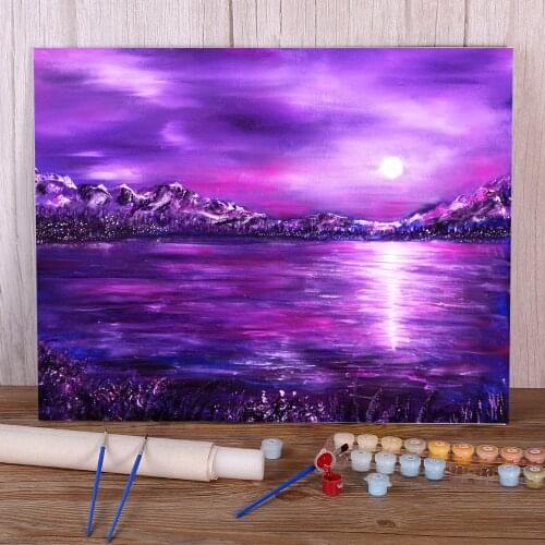 Natural Scenery Light Of The Moon Paint By Numbers Complete Kit Acrylic Paints 40*50 Boards By Numbers Home Handicraft