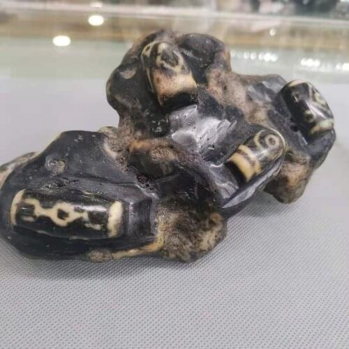 1pcs/lot of agate rough ornaments with dzi beads Rare and precious Strong ornamental Collectible level Kistler unique jewelry