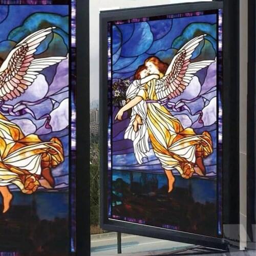European Church Jesus and Mother Glass Films Stained Window Opaque Sticker Self Adhesive/Static Cling Privacy do custom size