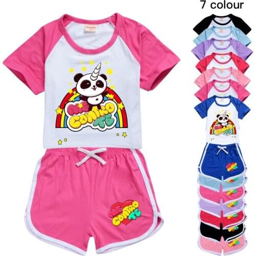 New Fashion me contro te Printed Casual T-shirt Cotton Cute Cool Cartoon Kids Child Tee Top pants 2pc thanksgiving outfits