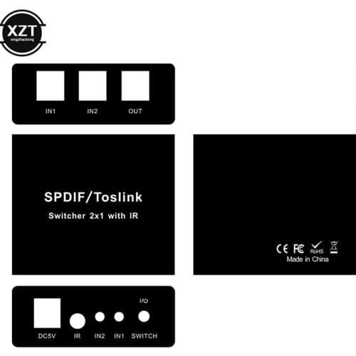 3 in 1 Optical Audio Switch SPDIF/TOSLINK Switcher Splitter Adapter with IR Remote Controller 5 Input 1 Output For DVD ps4