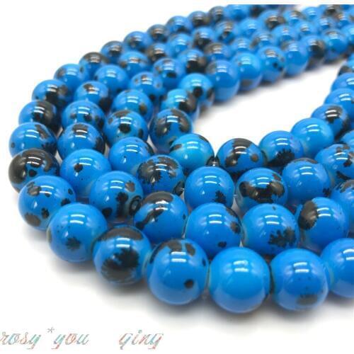 Wholesale 16 Colors Spider Web Pattern Glass Beads Space Jewelry Wholesale Beads DIY Bracelet Necklace Jewelry #15