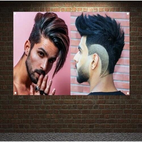 Haircut Carving Hairstyle Posters Sticker Tapestry Flag Hair Salon Barber Shop Home Decor The Classic Pompadour Banner Painting