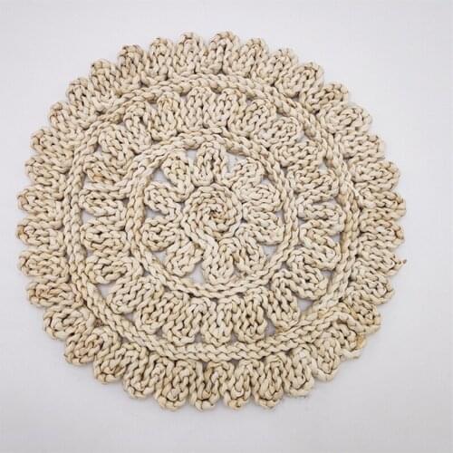Corn Husk Woven Dining Table Mat Heat Insulation Pot Holder Round Coasters Coffee Drink Tea Cup Table Placemats Mug Coaster