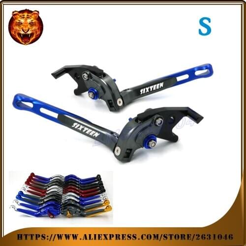 Adjustable Folding Extendable Brake Clutch Lever For SUZUKI UX150 UX-150 Sixteen 2010 2011 2012 blue with logo Motocycle