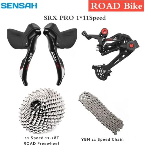 SENSAH SRX PRO 1x11 Speed Road Bike Shifter Lever 11S Bicycle Rear Derailleur Set 170/175mm Crankset Procket 11V YBN Chain