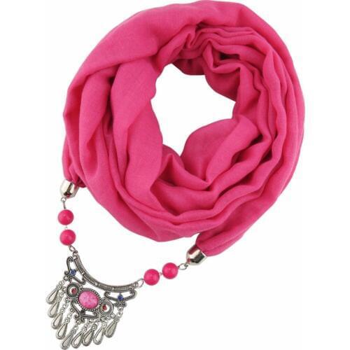 Charms Shawl Pendant Necklace Scarves Jewelry Bboho Style Keep Warm fFor Ladies Tourism Wear Beads Vintage Jewelry WF44
