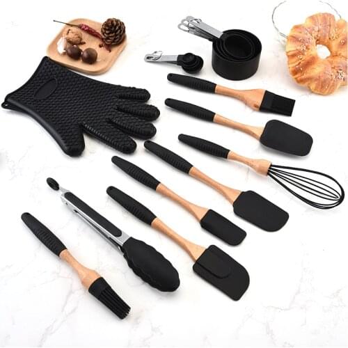 Silicone Wood Turner Spatula Brush Scraper Pasta Gloves Egg Beater Kitchen Accessories Baking Cooking Tools Kitchenware Cookware