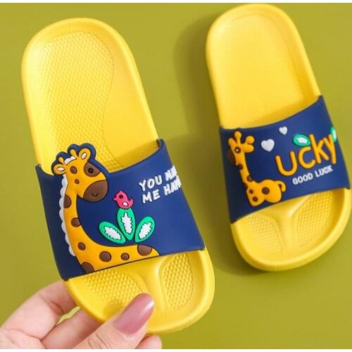 Cartoon Giraffe Children Slippers Summer Non-Slip Home Indoor Kids Slippers Comfort Light Colorful Bathroom Shoes Boy Girl Shoes