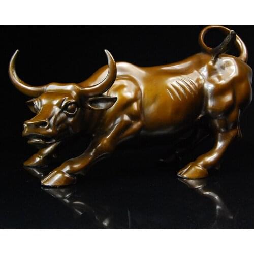 PURE BULL ORNAMENTS WALL STREET BULL LUCKY DESK LARGE LIVING ROOM JEWELRY BUSINESS GIFTS