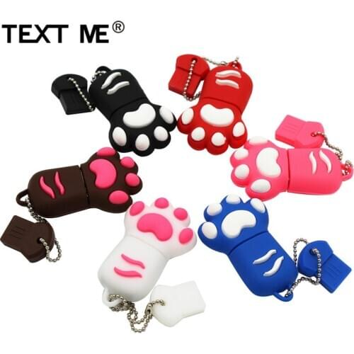 TEXT ME 64GB cartoon M Cat claw usb flash drive usb 2.0 4GB 8GB 16GB 32GB pendrive gift usb
