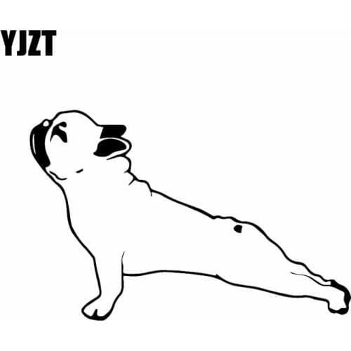 YJZT 16.5X10.8CM Vinyl Decal Dog Bulldog Pet Animal Friend Cheerful Car Sticker Decor Black/Silver C24-1448