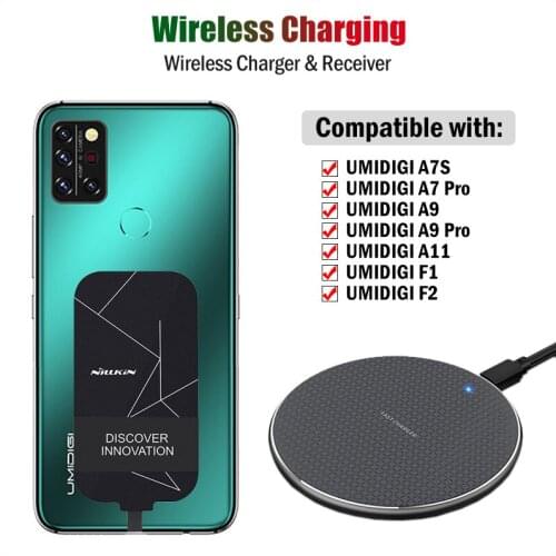 Qi Wireless Charging Adapter for UMIDIGI A11 A9 A7 Pro A7S F1 F2 Wireless Charger+USB Type-C Connector Nillkin Receiver