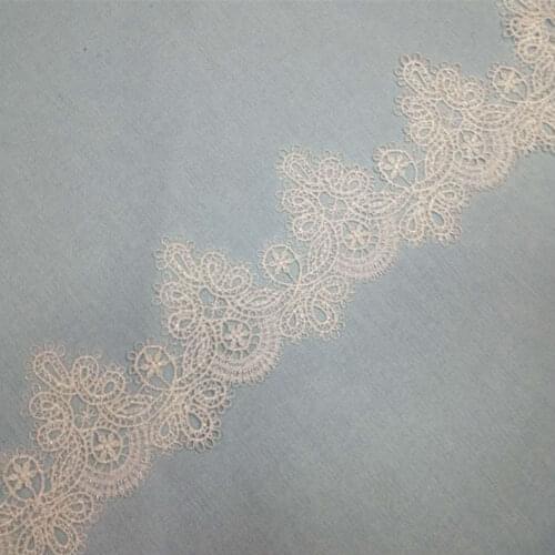 Latest Embroidery Lace Trim White Tulle Lace Fabric 4.5cm Ribbon Sewing Curtain Guipure Craft Supplies dentelle encajes YU45