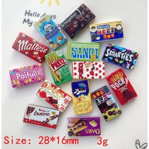 15Pcs Simulation Chocolate Candy Box Flatback Resin Cabochon Headwear Phone Decor DIY Embellishment for Scrapbooking Accessories