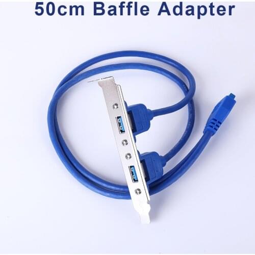 20 Pin to Dual USB3.0 Baffle Extension Cable 50cm Baffle Adapter High Speed USB 3.0 Back Panel Expansion Bracket For PC Computer